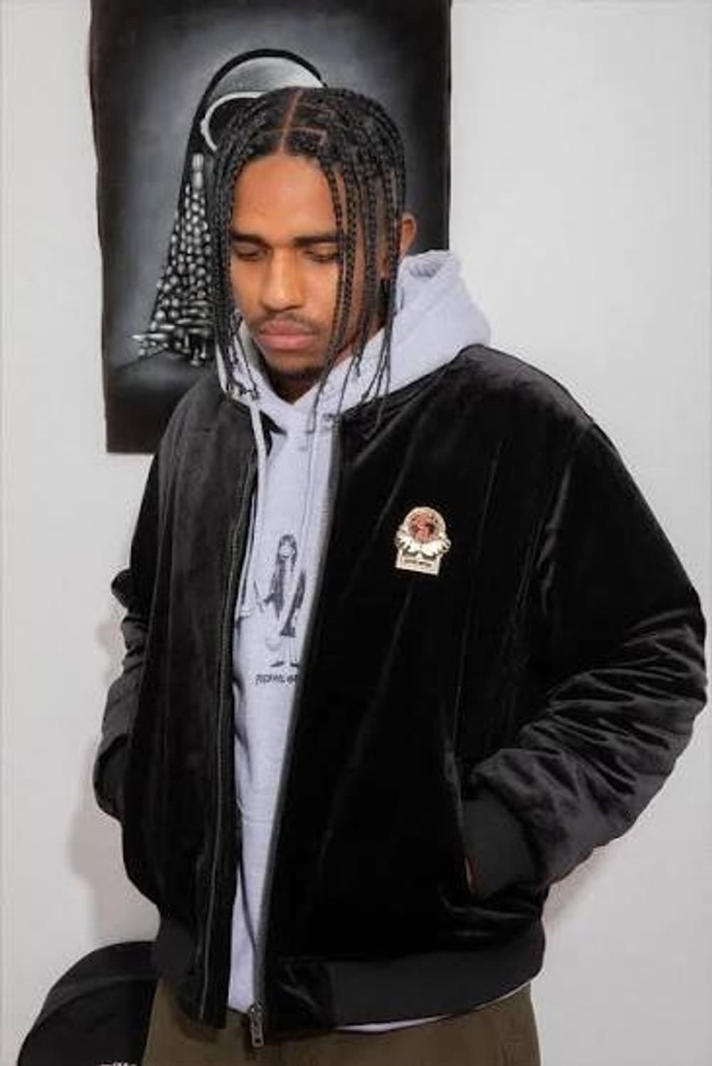 퍼킹 어썸 Velour Bomber / Black 상품이미지1