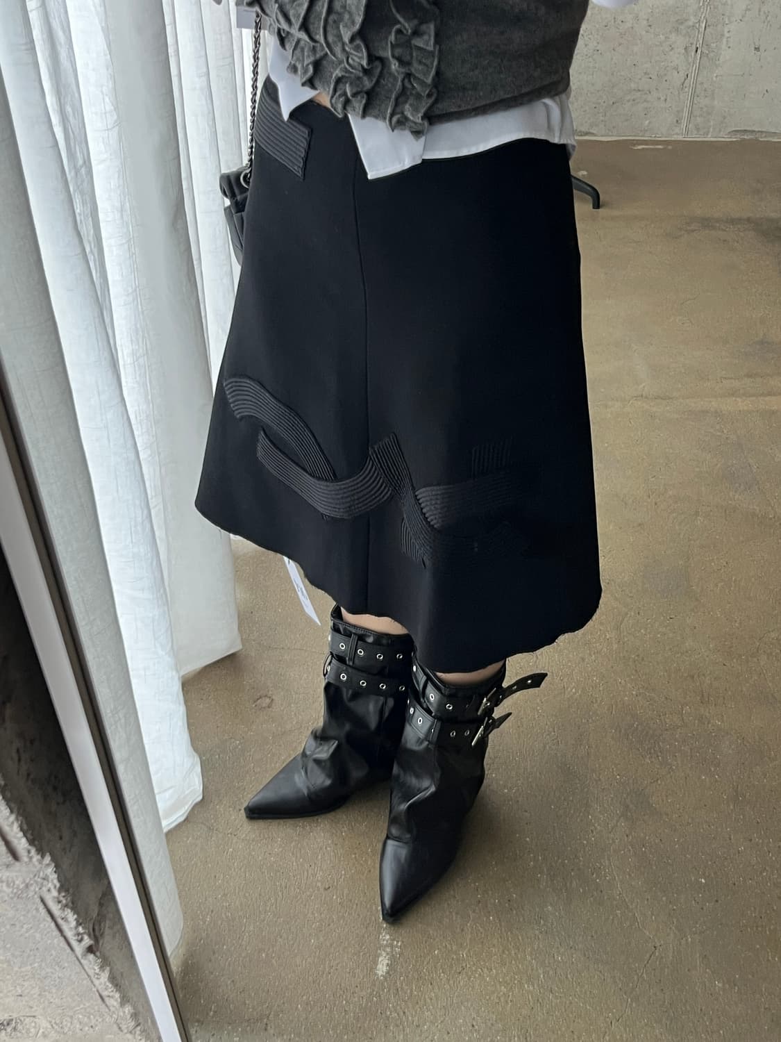 Prada 2006FW 프라다 아카이브 아플리케 스커트 상품이미지3