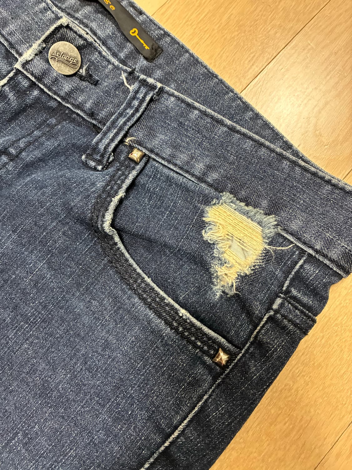 Selvage 디스트레스드 스키니진 펑크 락시크 상품이미지4