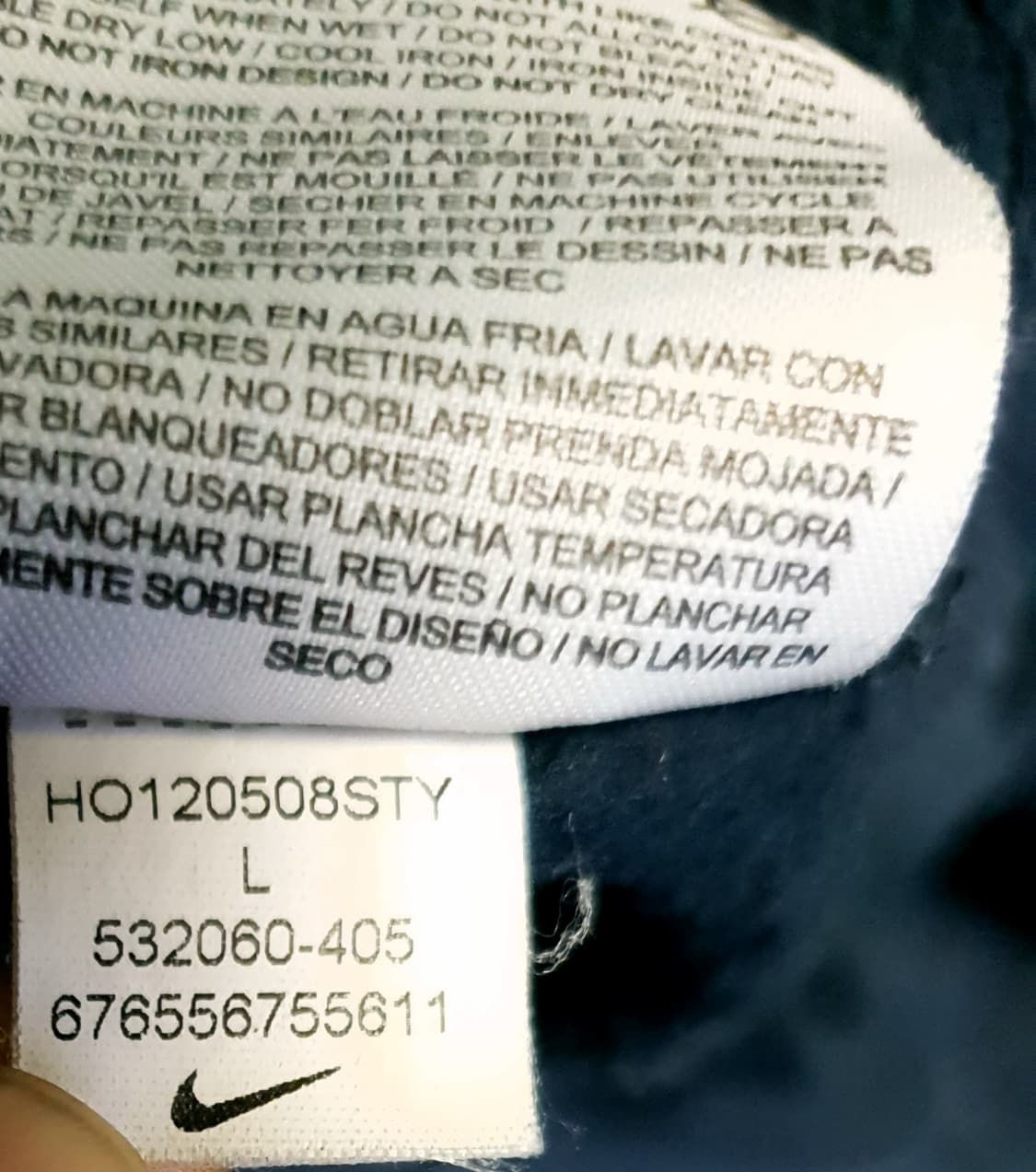 (빈티지) 나이키 솔스우시 올드스쿨 택 후드티 워시드 네이비 (L) 상품이미지6