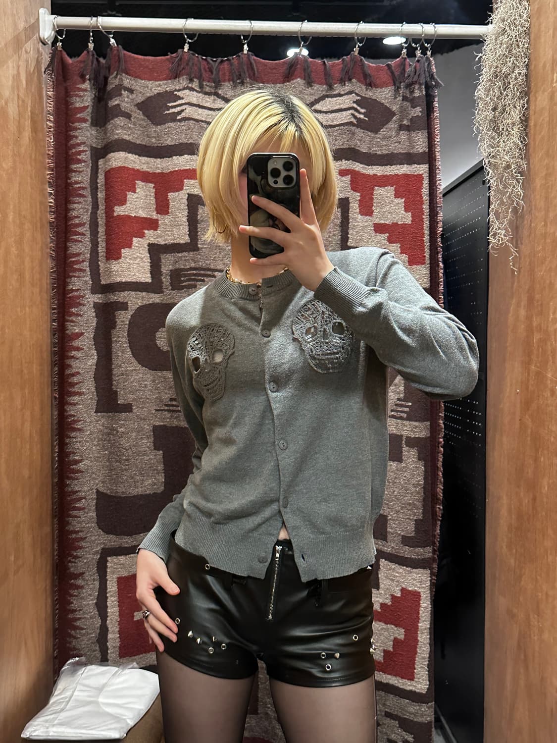 HYSTERIC GLAMOUR Skull Lace Cardigan 상품이미지2