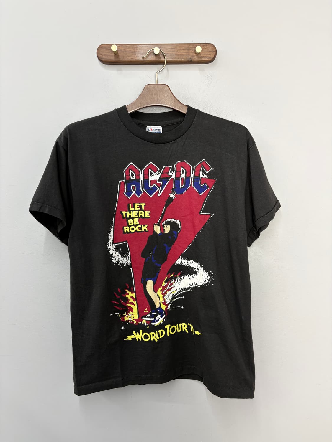 빈티지 헤인즈 락밴드 AC/DC 투어 반팔 A3711 상품이미지2