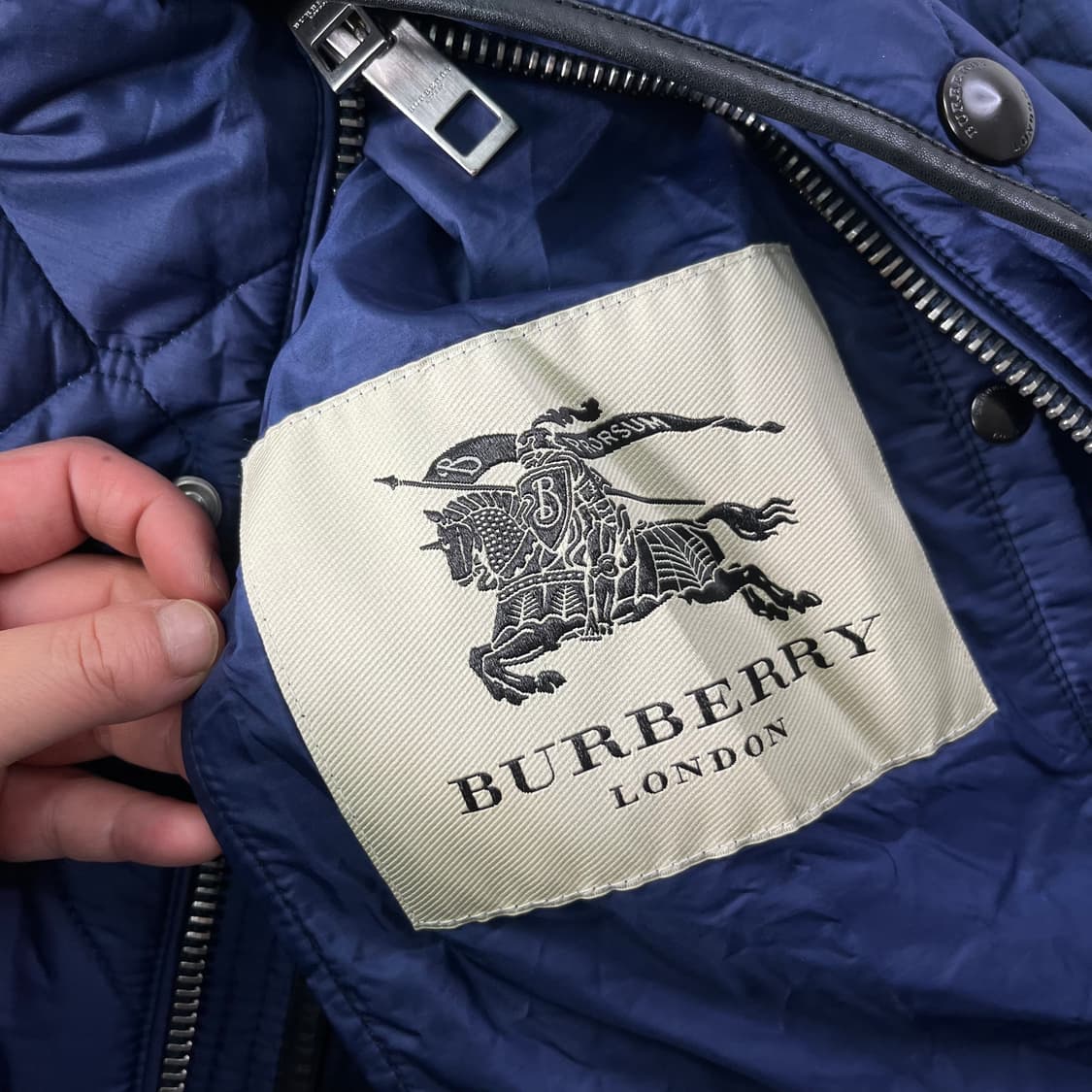 95 버버리 퀄팅 네이비 블루종 자켓 상품이미지5