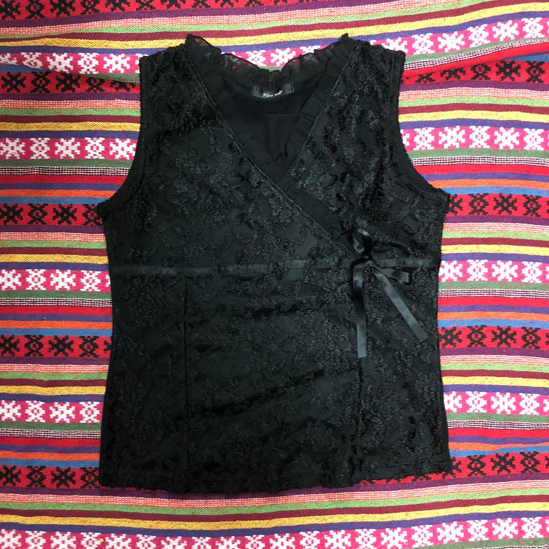 플르부아 레이스 블랙 블라우스 상품이미지1