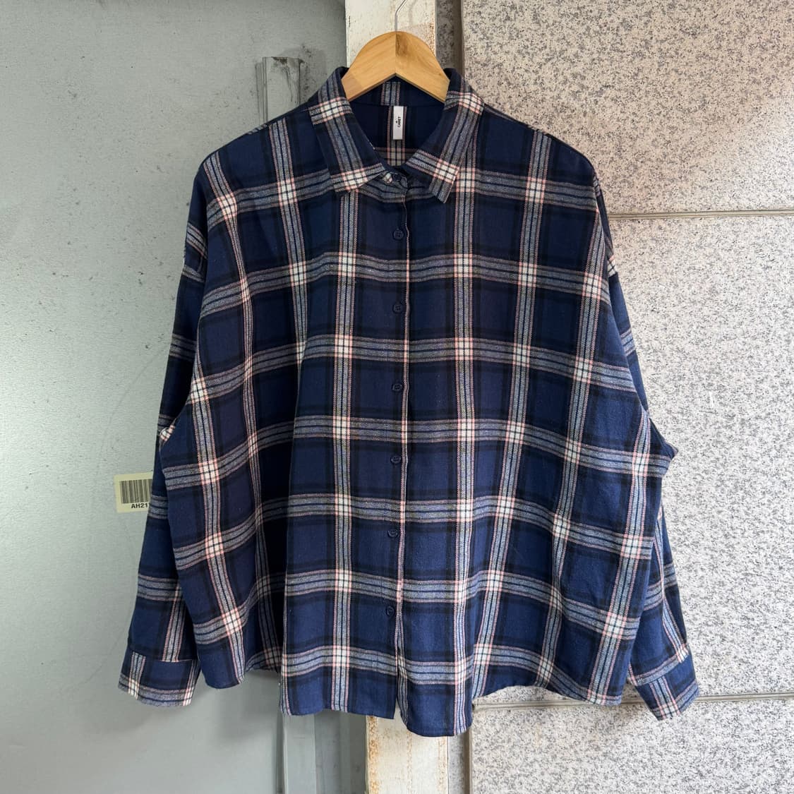 VTG 블루 체크 패턴 셔츠 상품이미지2