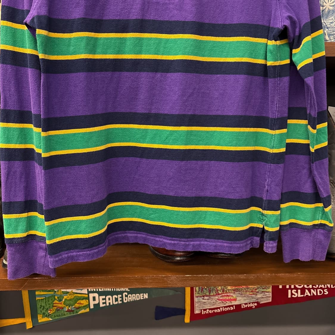 신형라벨 폴로 랄프로렌 멀티컬러 스트라이프 저지 럭비셔츠 퍼플 N913 상품이미지4