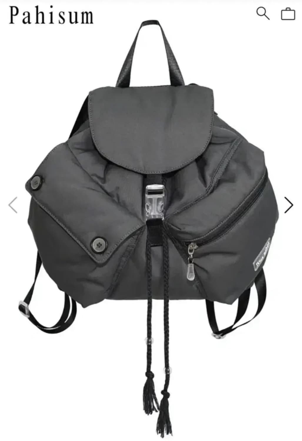 파히섬 / 탠스댄스 BUTTON MINI BACKPACK_CHARCOAL 상품이미지1