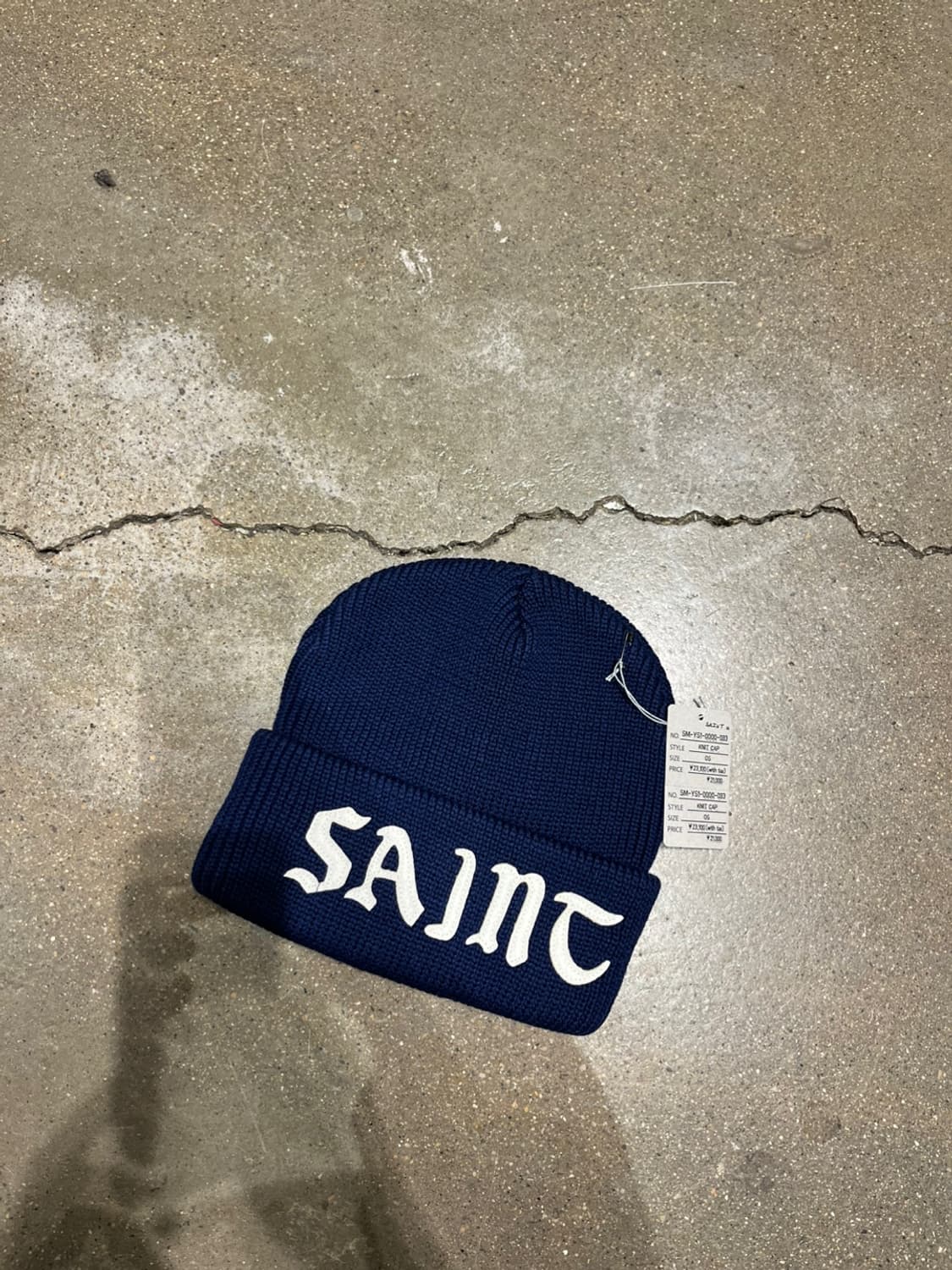 [새상품] 세인트미카엘 saint 로고 비니 니트캡 네이비 상품이미지8