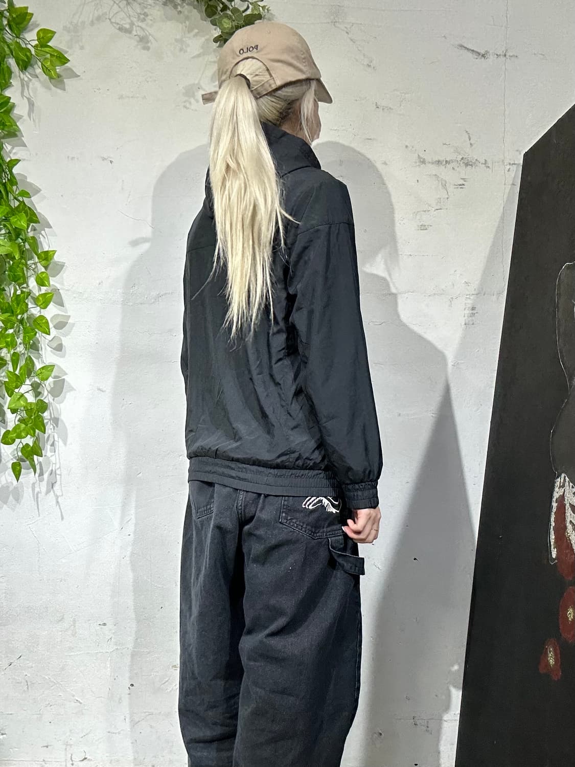 나이키 블랙 오레오 올드스쿨 화이트 라인 후드 바람막이 트랙 자켓 L 상품이미지3
