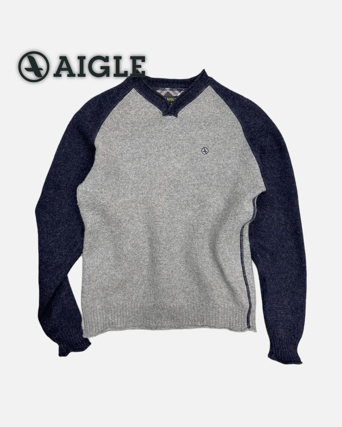 AIGLE logo raglan wool knit 상품이미지1