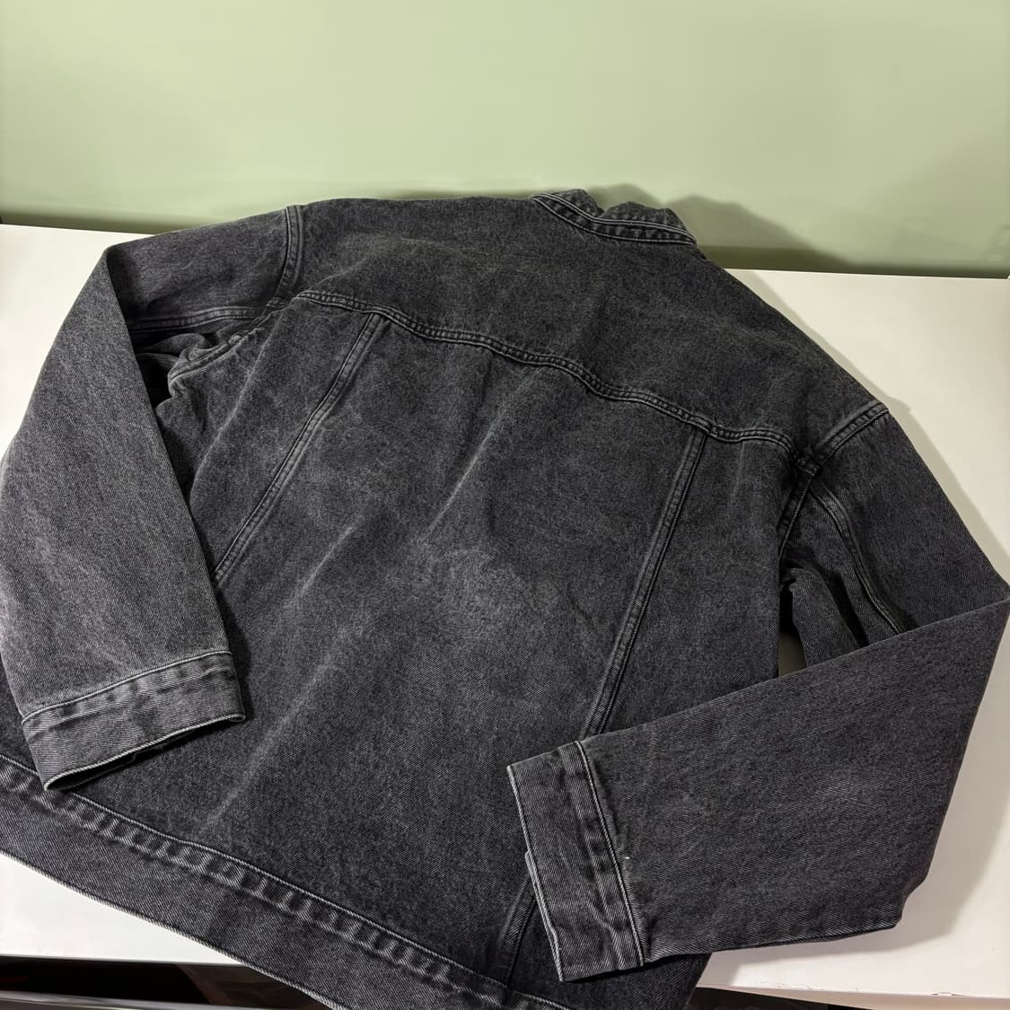 M 드로우핏 빈티지워싱 블랙 데님 청자켓 상품이미지3