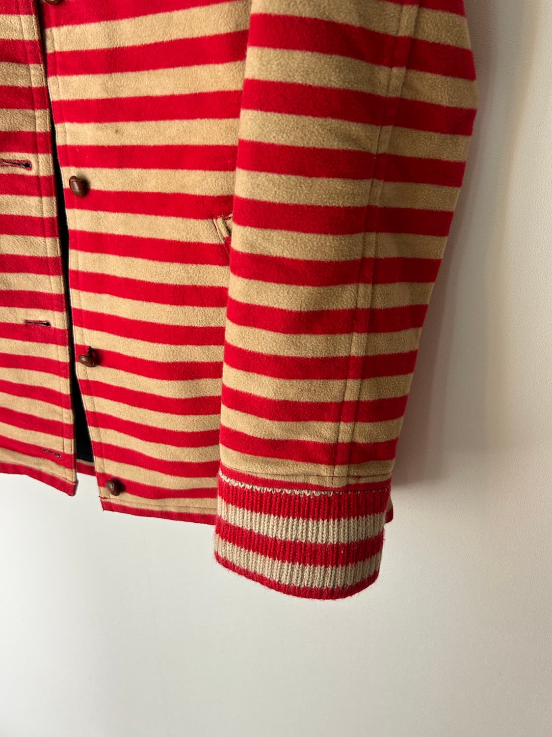 Vintage 코튼 스웨이드 스트라이프 싱글 자켓 상품이미지2