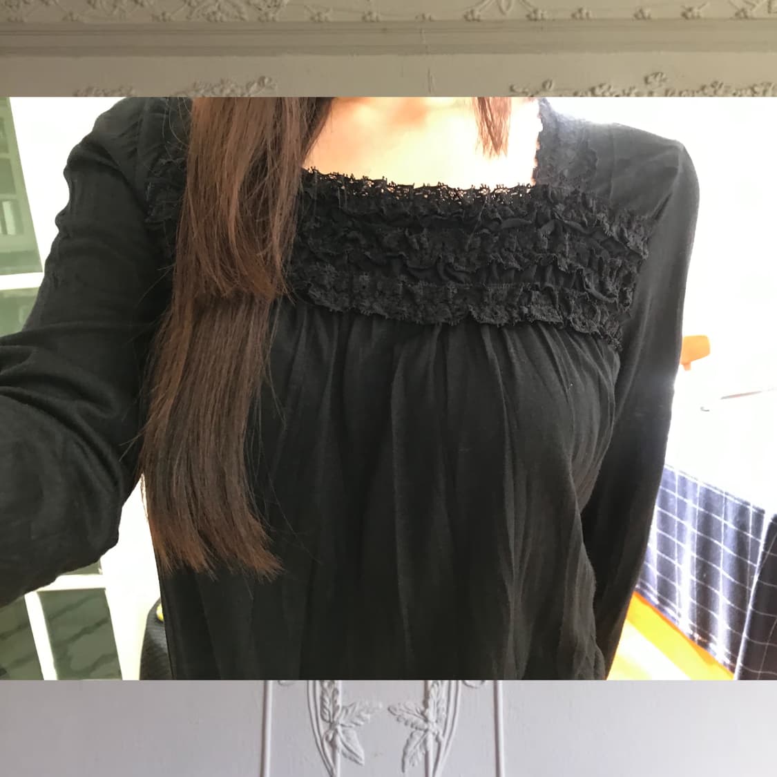 vintage black lace t-shirts 상품이미지3