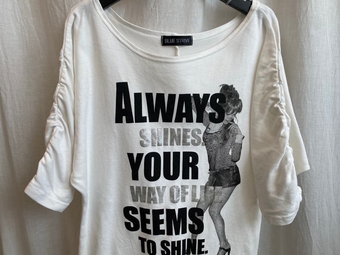 BLUE STRIVE Y2K프린팅 셔링반팔탑(L) 상품이미지5