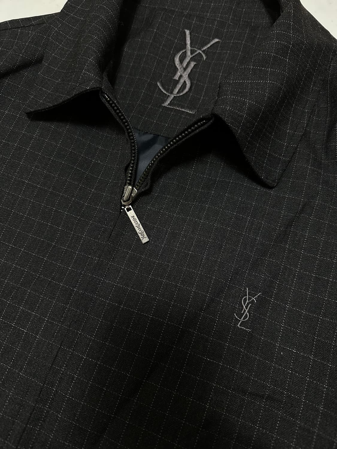 YSL 입생로랑 체크 블루종 자켓 상품이미지3