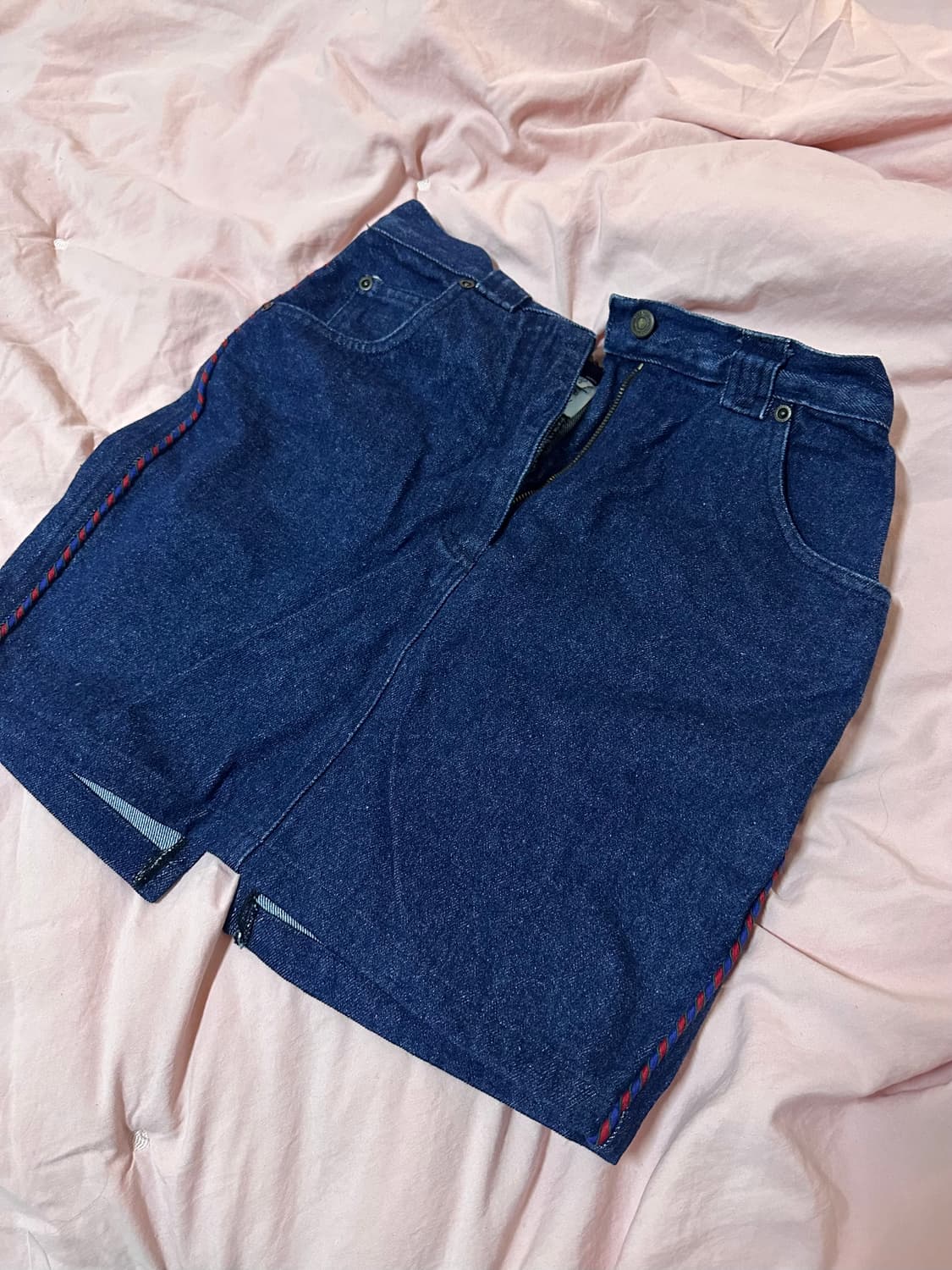 뒤 트임 트랙 데님 스커트 상품이미지2