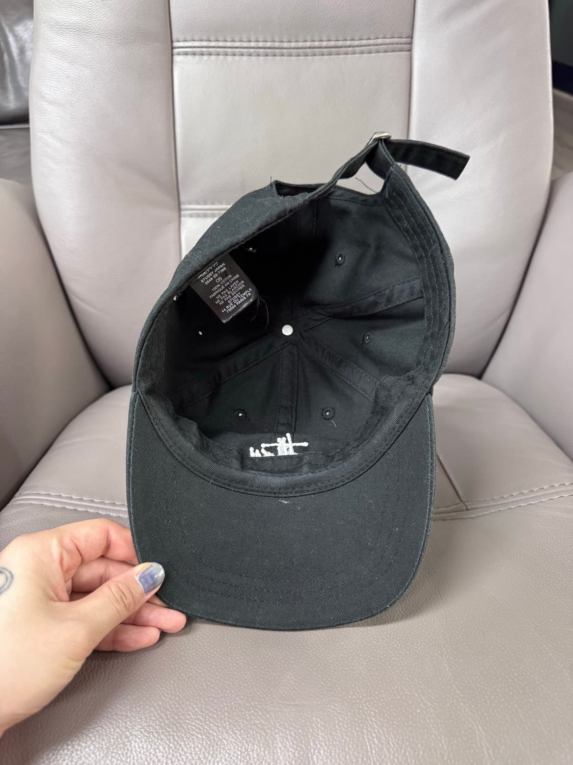 스투시 베이직로고 볼캡 블랙 상품이미지3