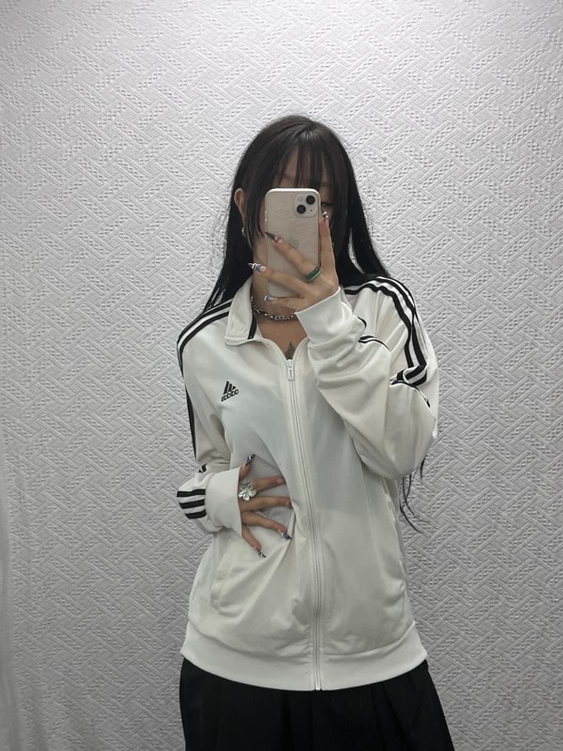 아디다스 삼선로고 화이트 트랙탑 져지 집업 100 C06221 상품이미지1