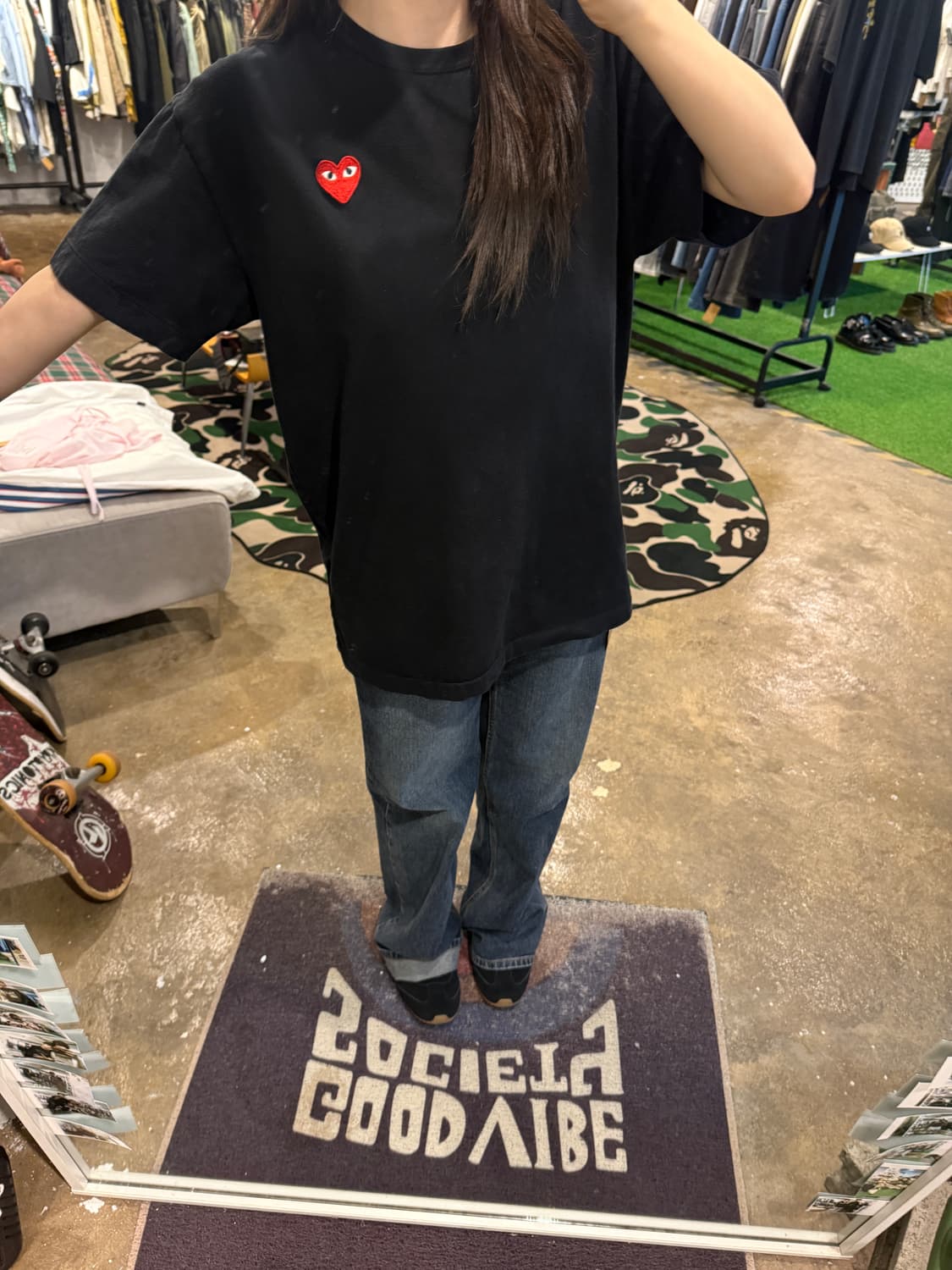꼼데가르송 반팔 티셔츠 블랙 XL 상품이미지6