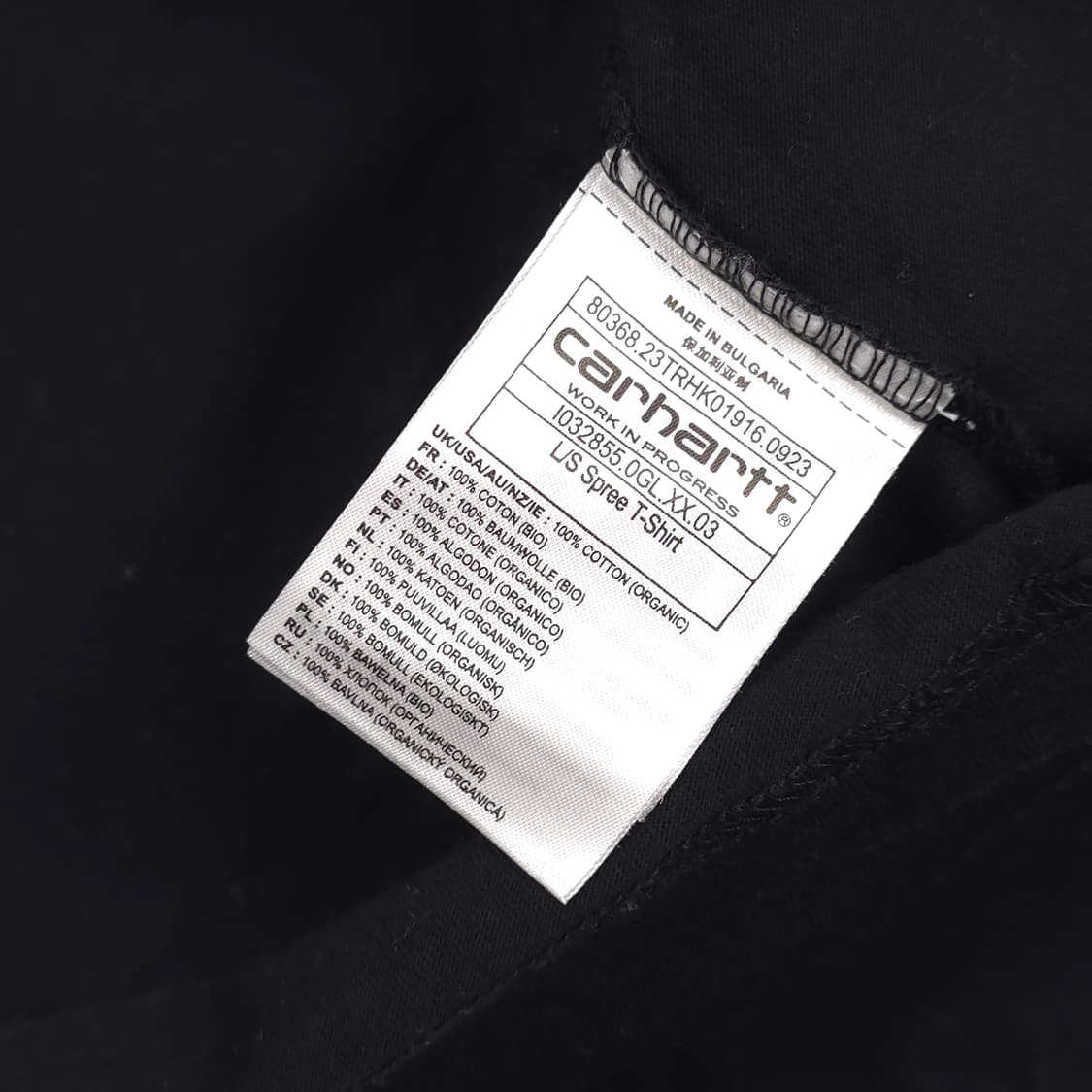 칼하트wip 코튼 롱슬리브 블랙 (L) 상품이미지5