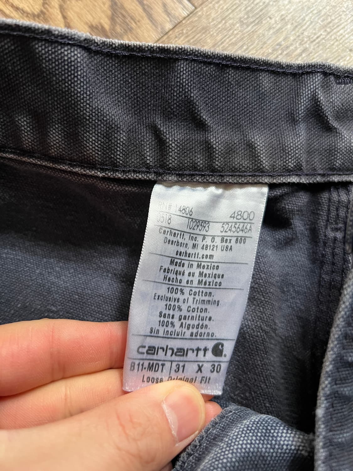 [31]칼하트 USA 빈티지 페이딩 미드나잇 네이비 싱글니 워크 팬츠 상품이미지9
