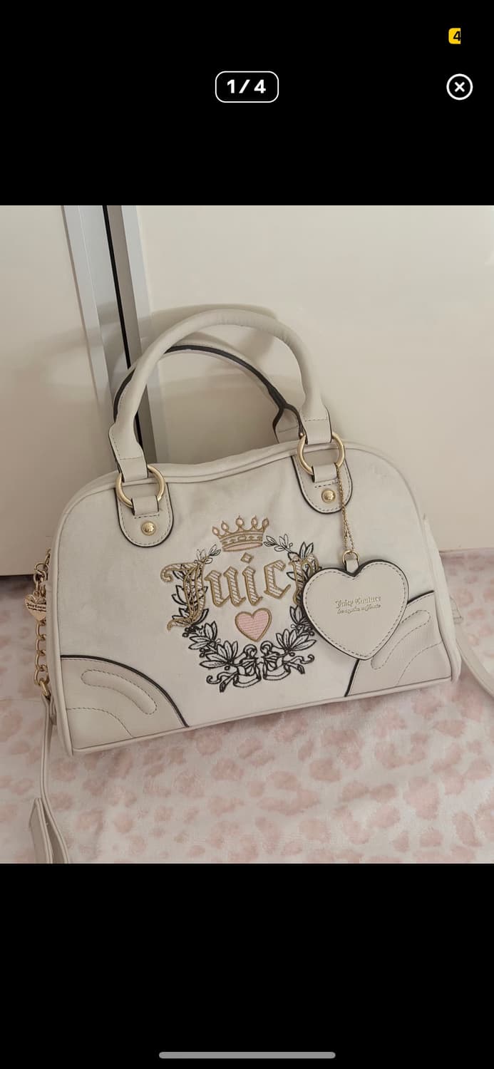 쥬시꾸뛰르 시로갸루 화이트 벨벳 크로스백 y2k 상품이미지1