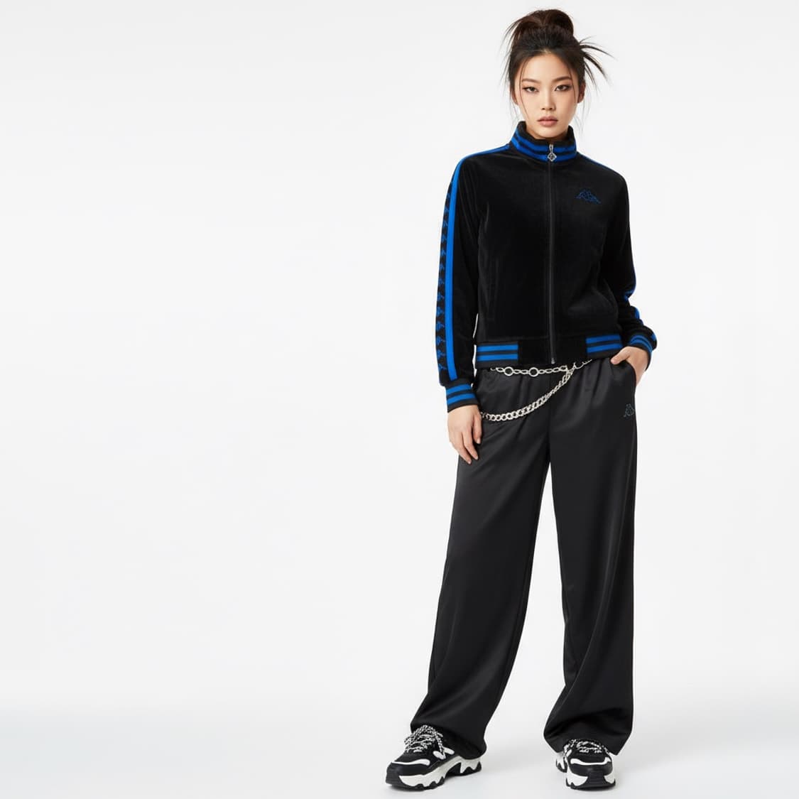 Kappa 카파 블랙 벨벳 트랙집업 S (Y2K) 상품이미지1