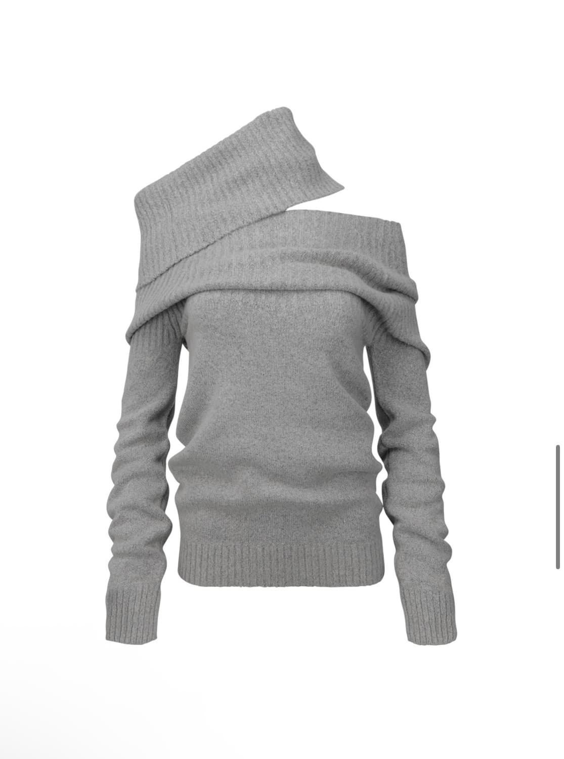 Nache two-way shawl knit melange gray 상품이미지4