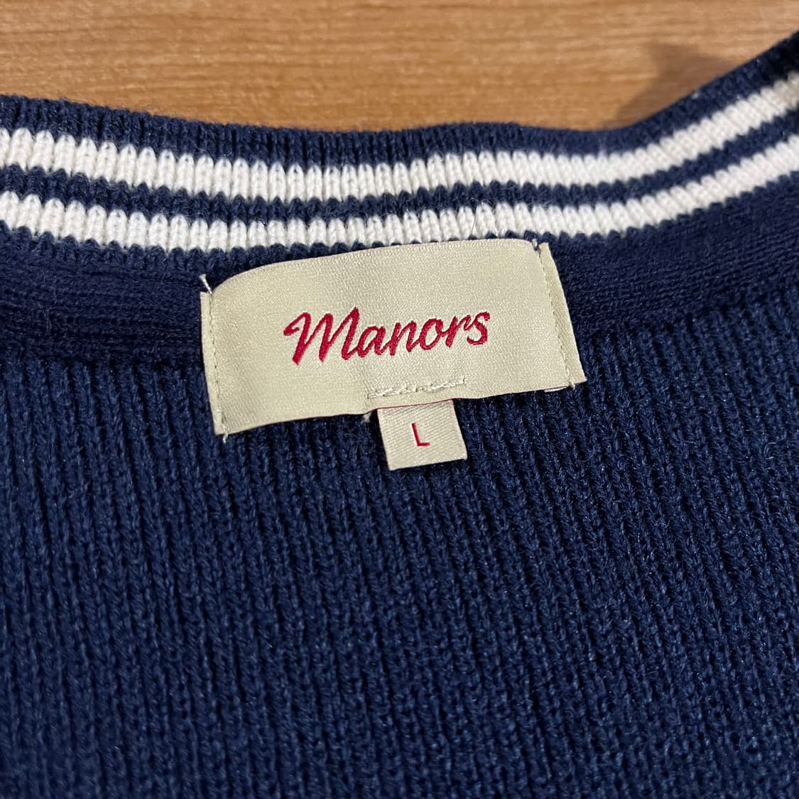 [110] 매너스골프 니트 베스트 네이비 상품이미지5