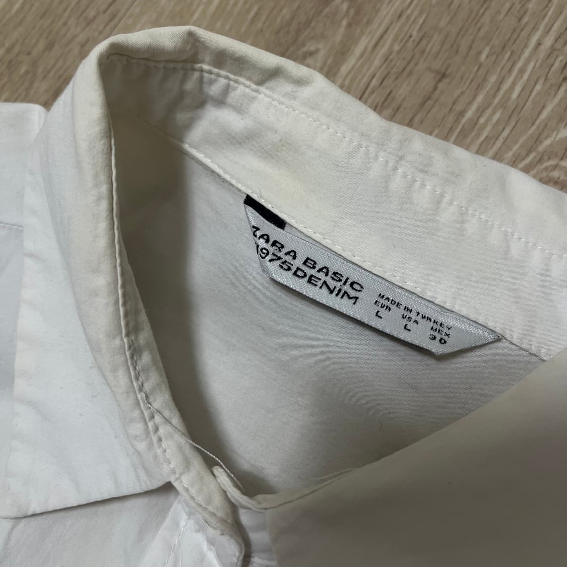 자라 레터링 자수 오버사이즈 옥스퍼드 셔츠 L/100 상품이미지6