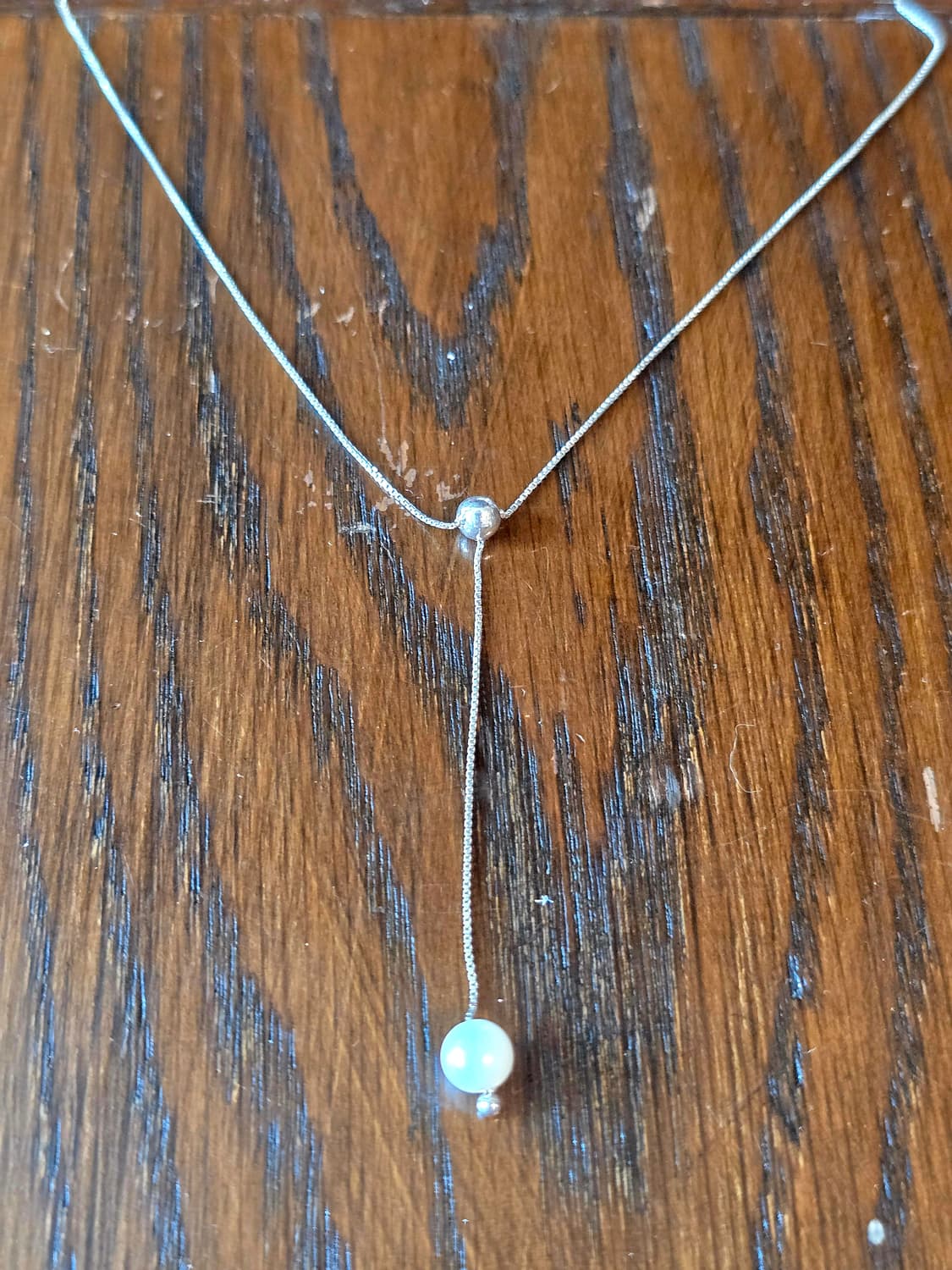 진주 드랍 Y 실버 목걸이 상품이미지5