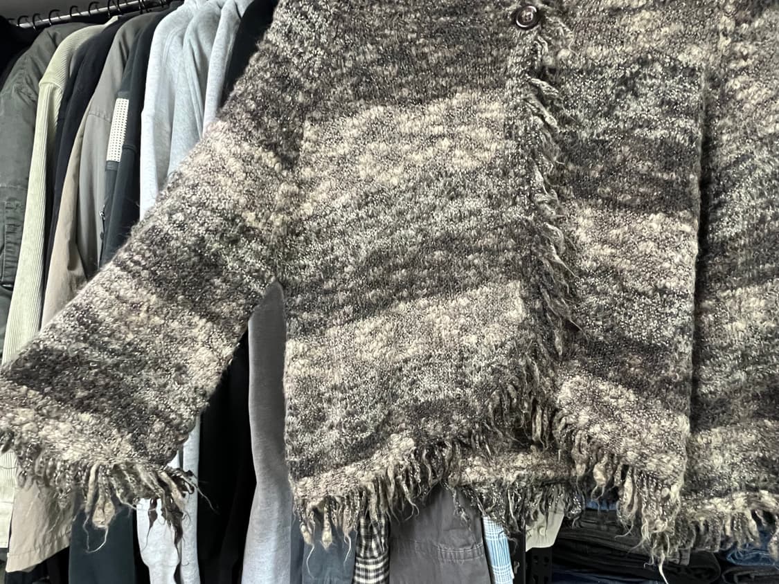 프린지 니트 후드 가디건 케이프st 상품이미지4