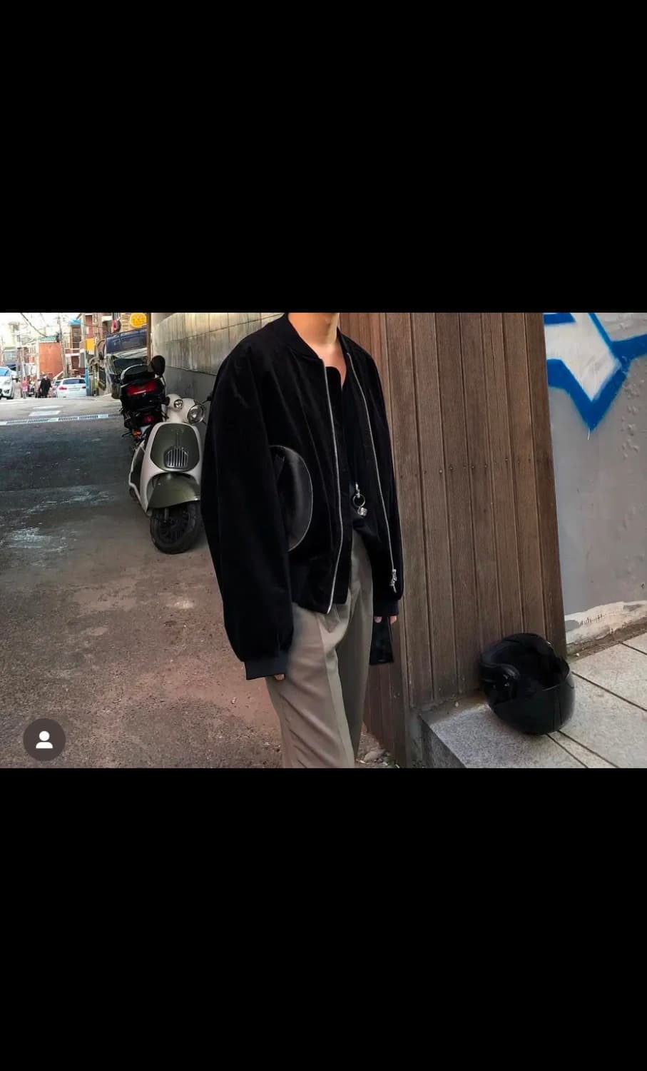 이얼즈어고/타이핑 미스테이크 벨벳 보머 자켓/블루종 상품이미지3