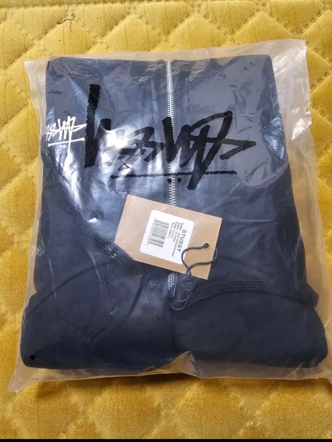 스투시 기모후드집업 블랙 S 상품이미지3