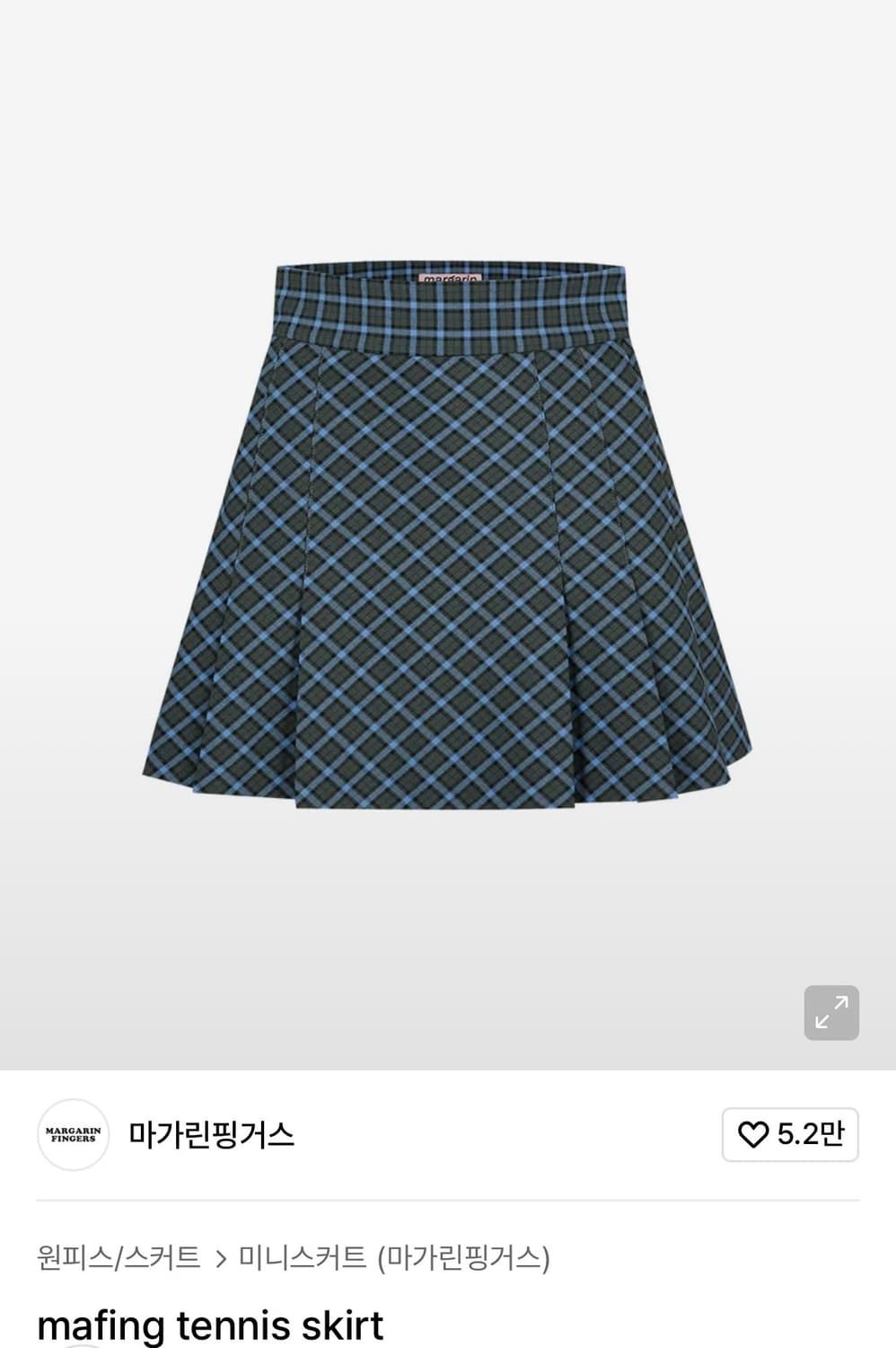 마가린핑거스 체크 스커트 m 상품이미지1