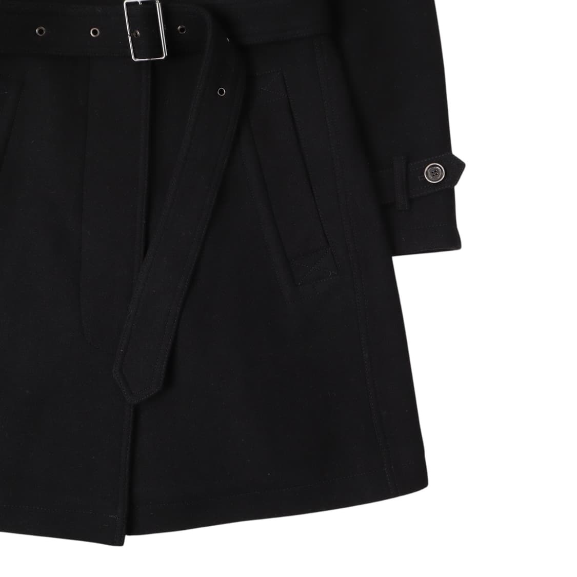 버버리 브릿 울 캐시미어 히든버튼 벨티드 코트 상품이미지4