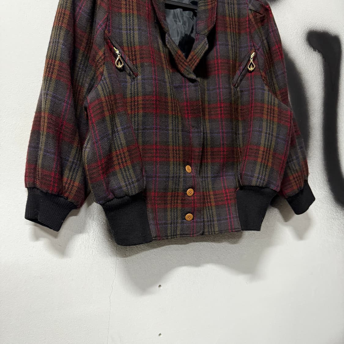 VTG 빈티지 체크 패턴 크롭 봄버 자켓 상품이미지4