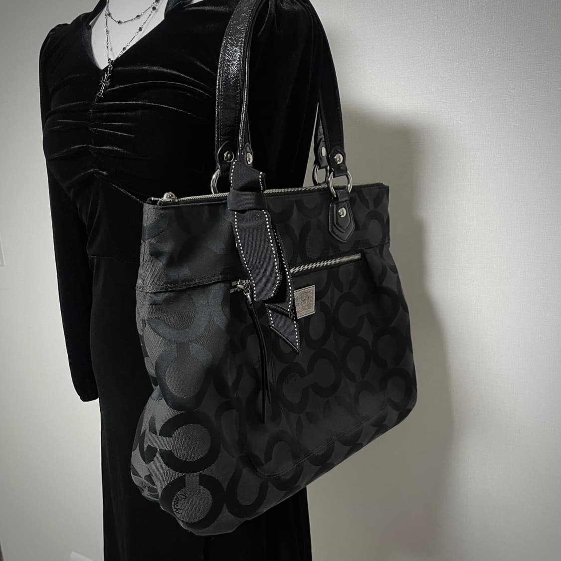 고딕 고스 벨벳 홀터넥 원피스 상품이미지7