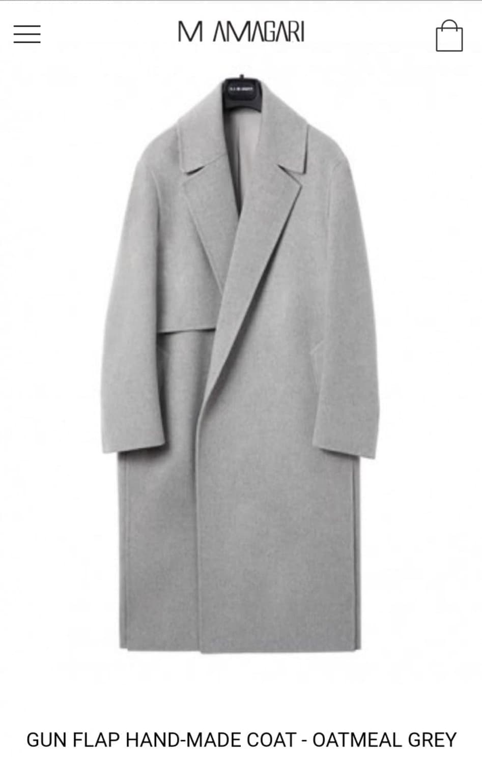 마마가리 핸드메이드 건플랩 코트 오트밀 그레 상품이미지1