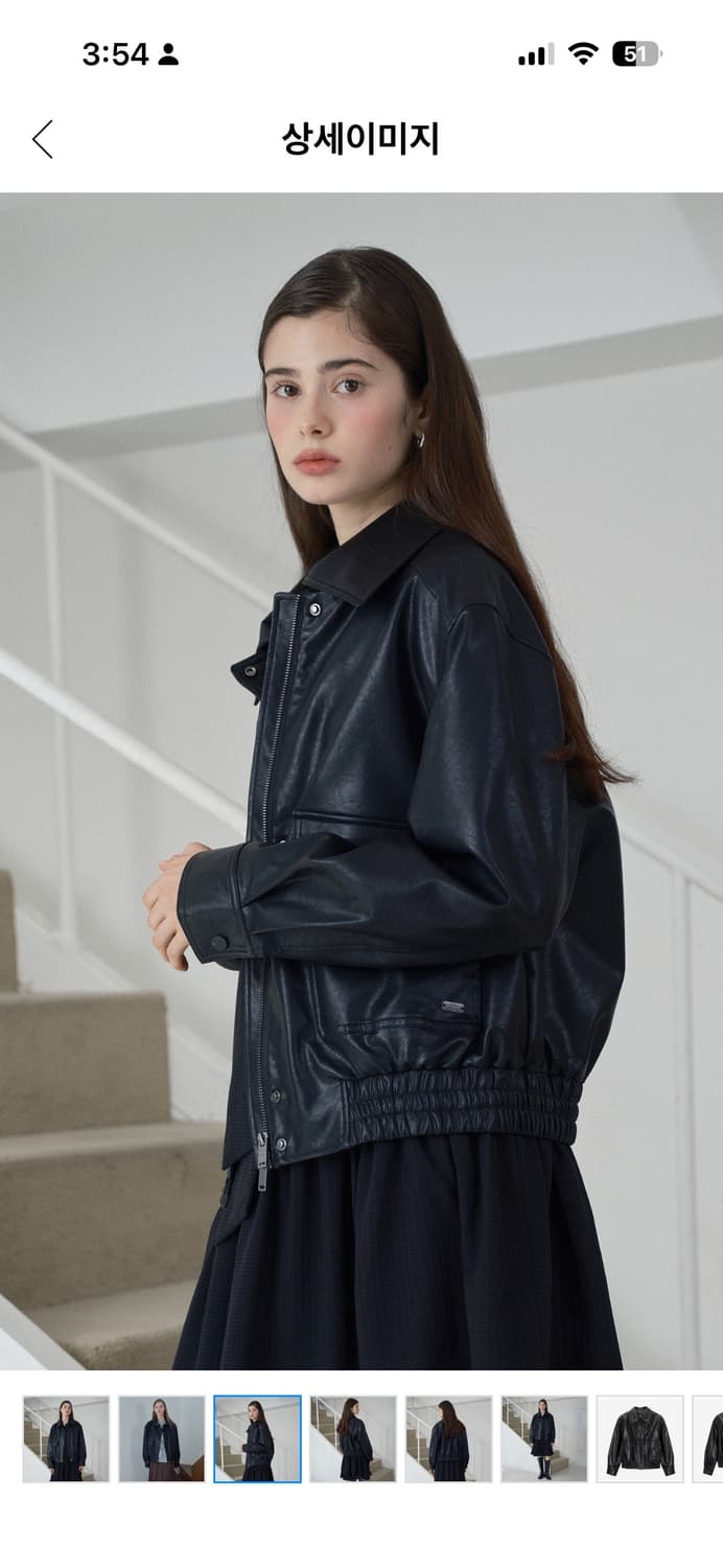 (새상품) 쥬시쥬디 레더 라이크 봄버 오버핏자켓 상품이미지1