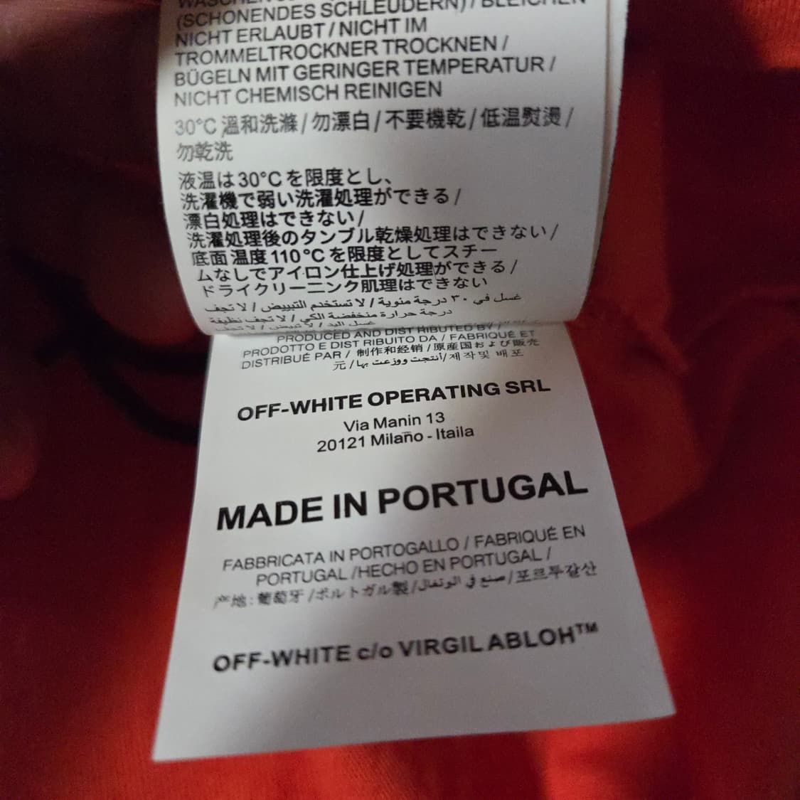 오프화이트 앱스트랙 애로우 오버 반팔 티셔츠 xs 오렌지 상품이미지10