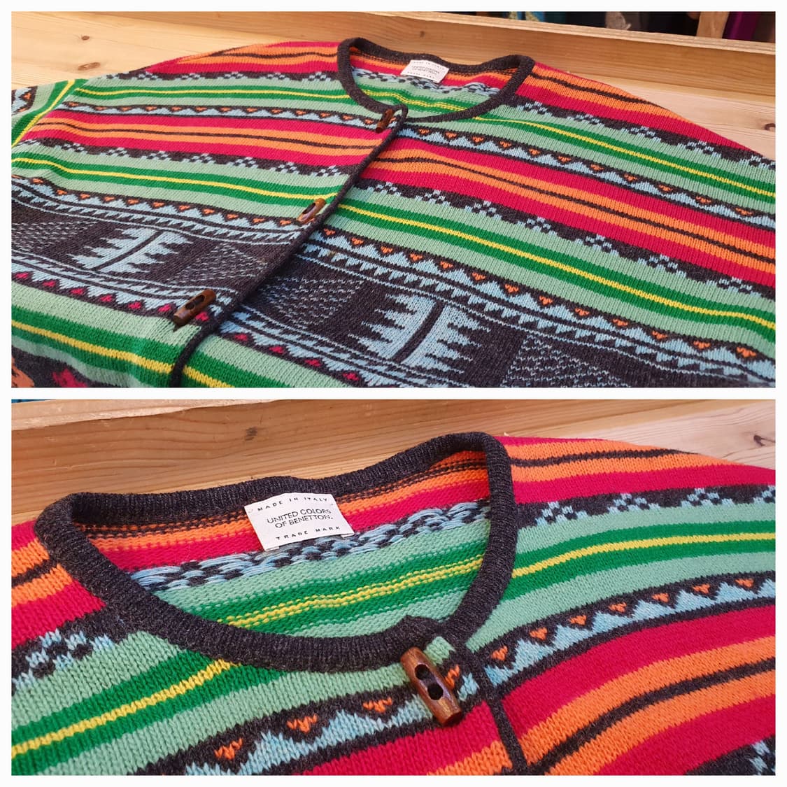 88.베네통 에스닉 박스가디건 상품이미지3