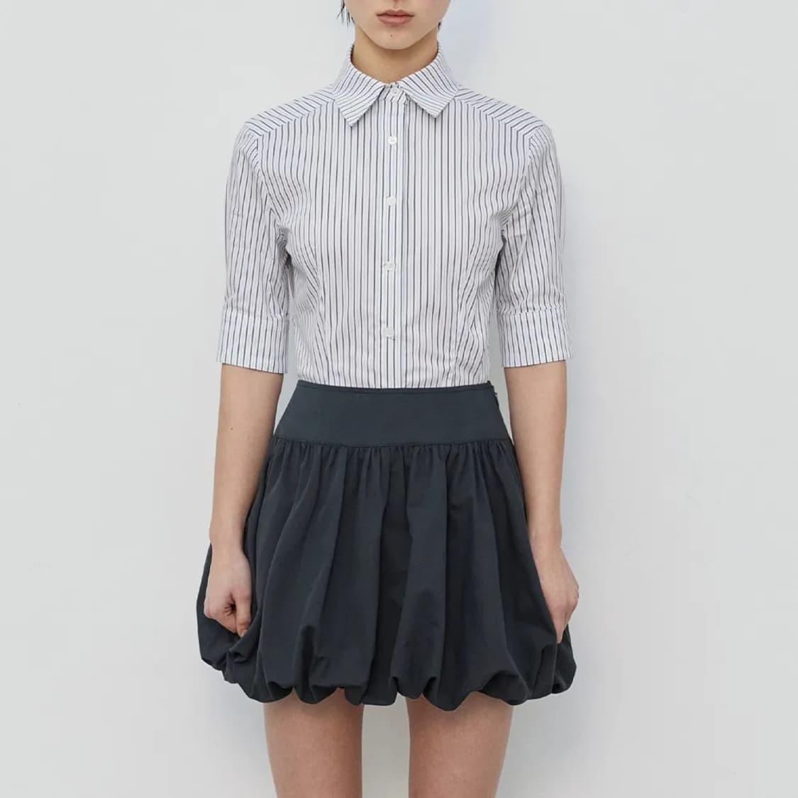 버뮬라 SOLID HALF SHIRT (STRIPE) 상품이미지1
