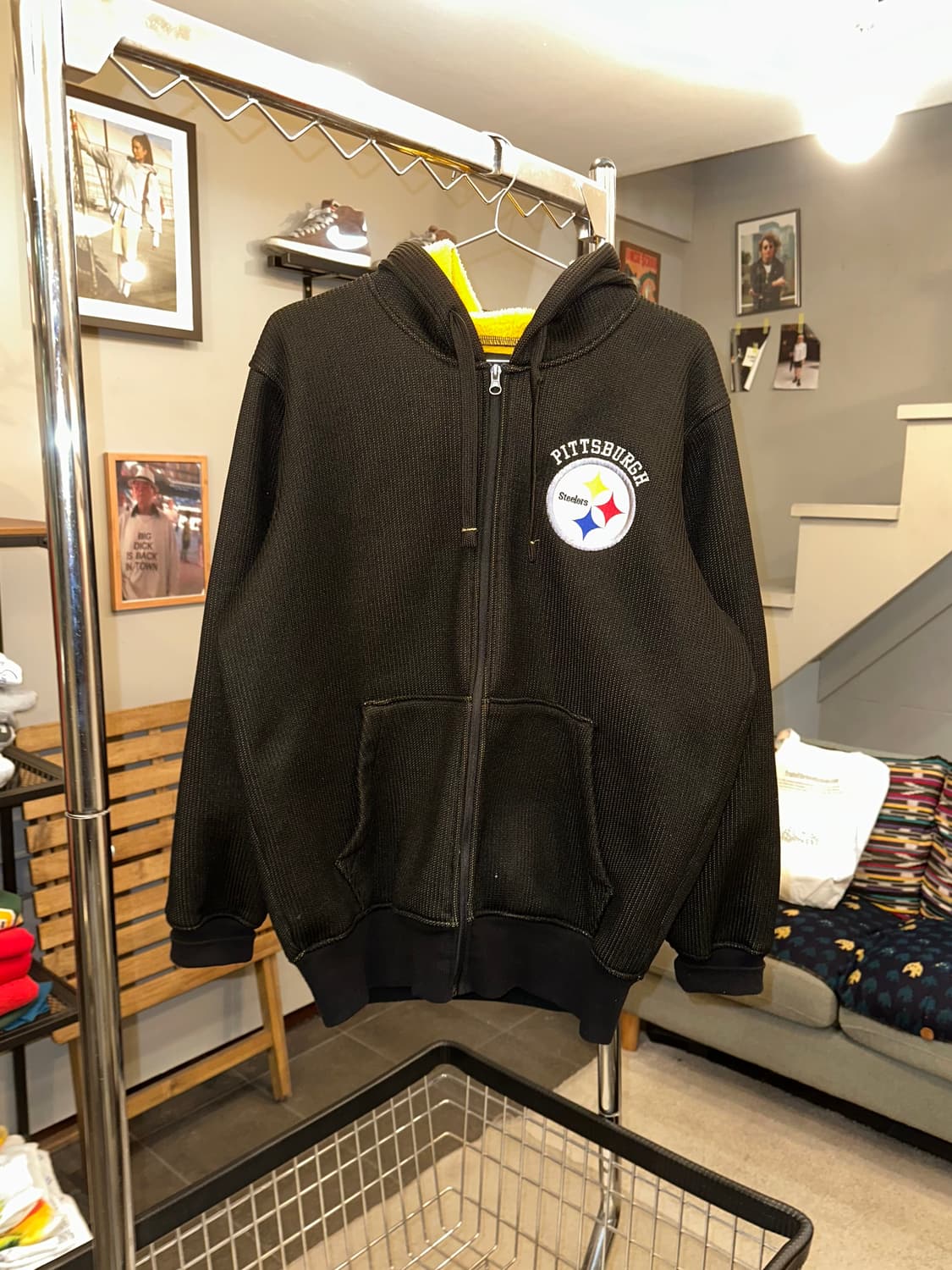 00’s NFL Steelers sherpa hood zip-up 상품이미지4