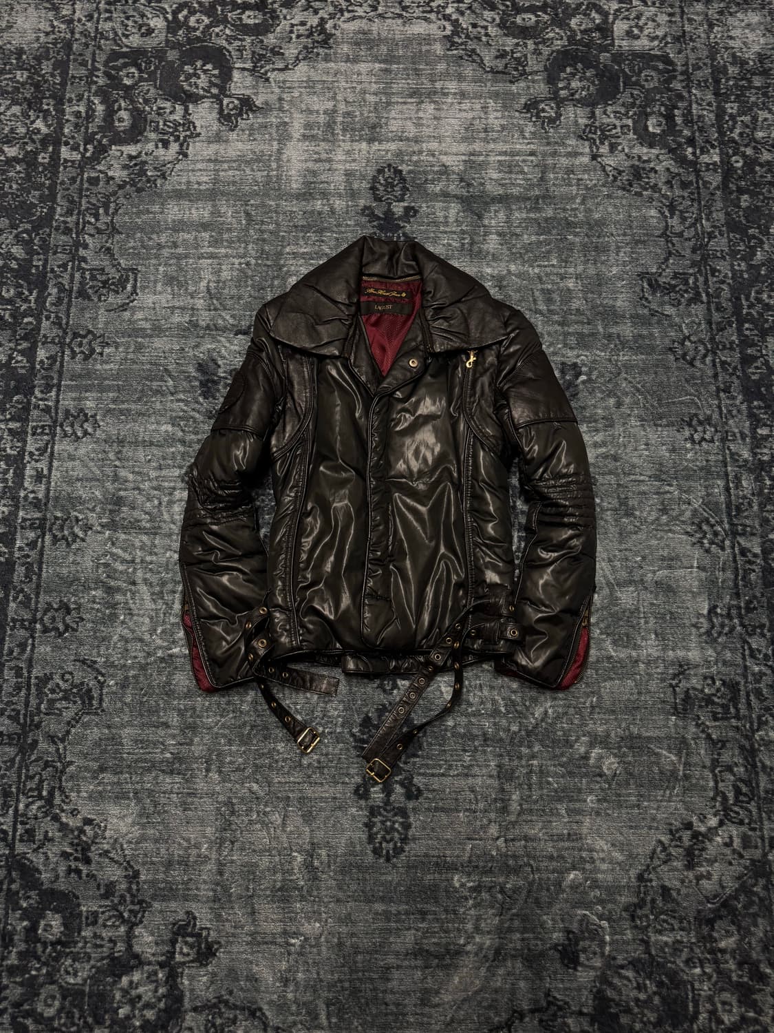 Lagust 00s archive pig skin biker down j 상품이미지1