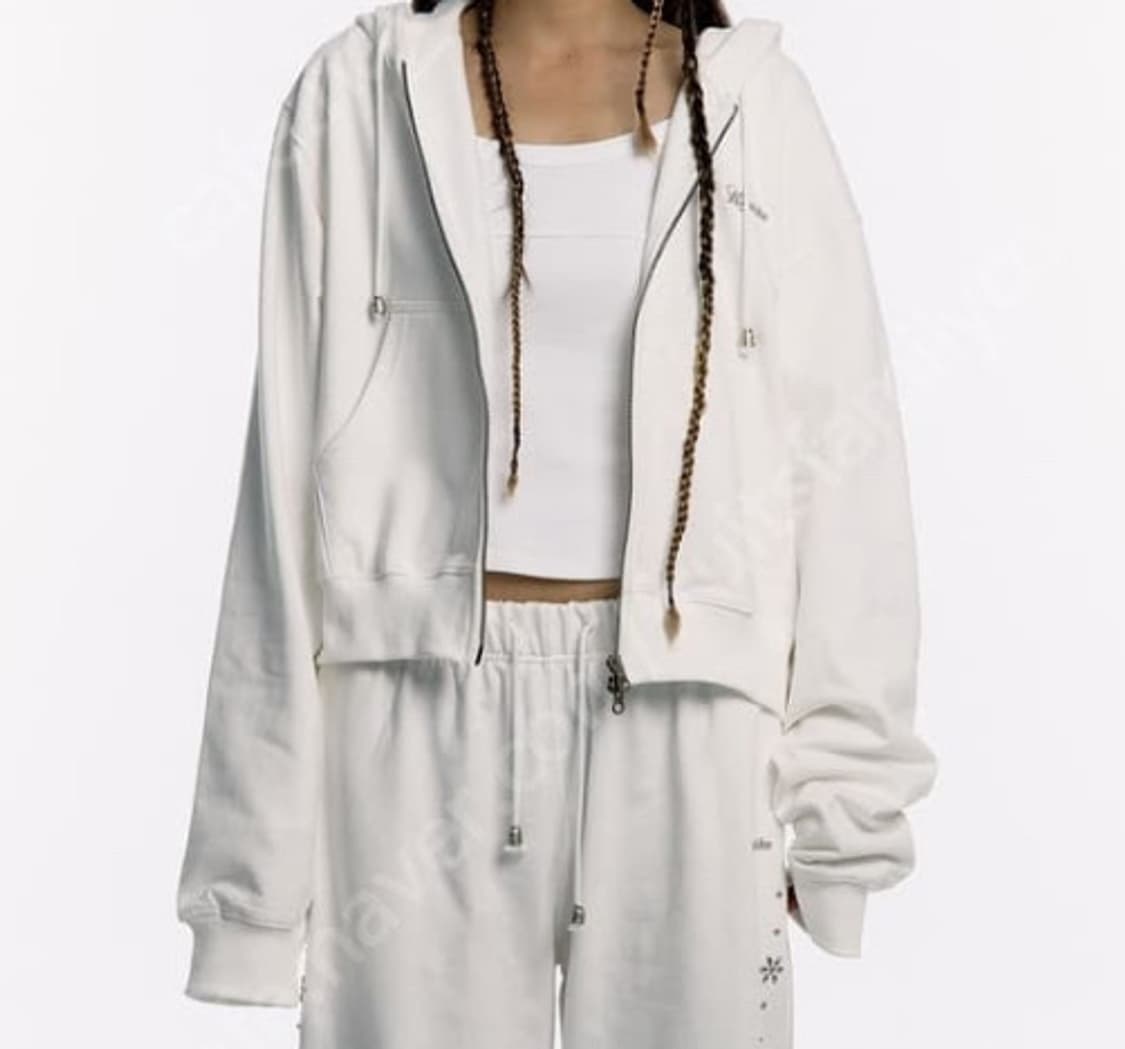 카시코 몽크 후드집업 화이트 상품이미지1