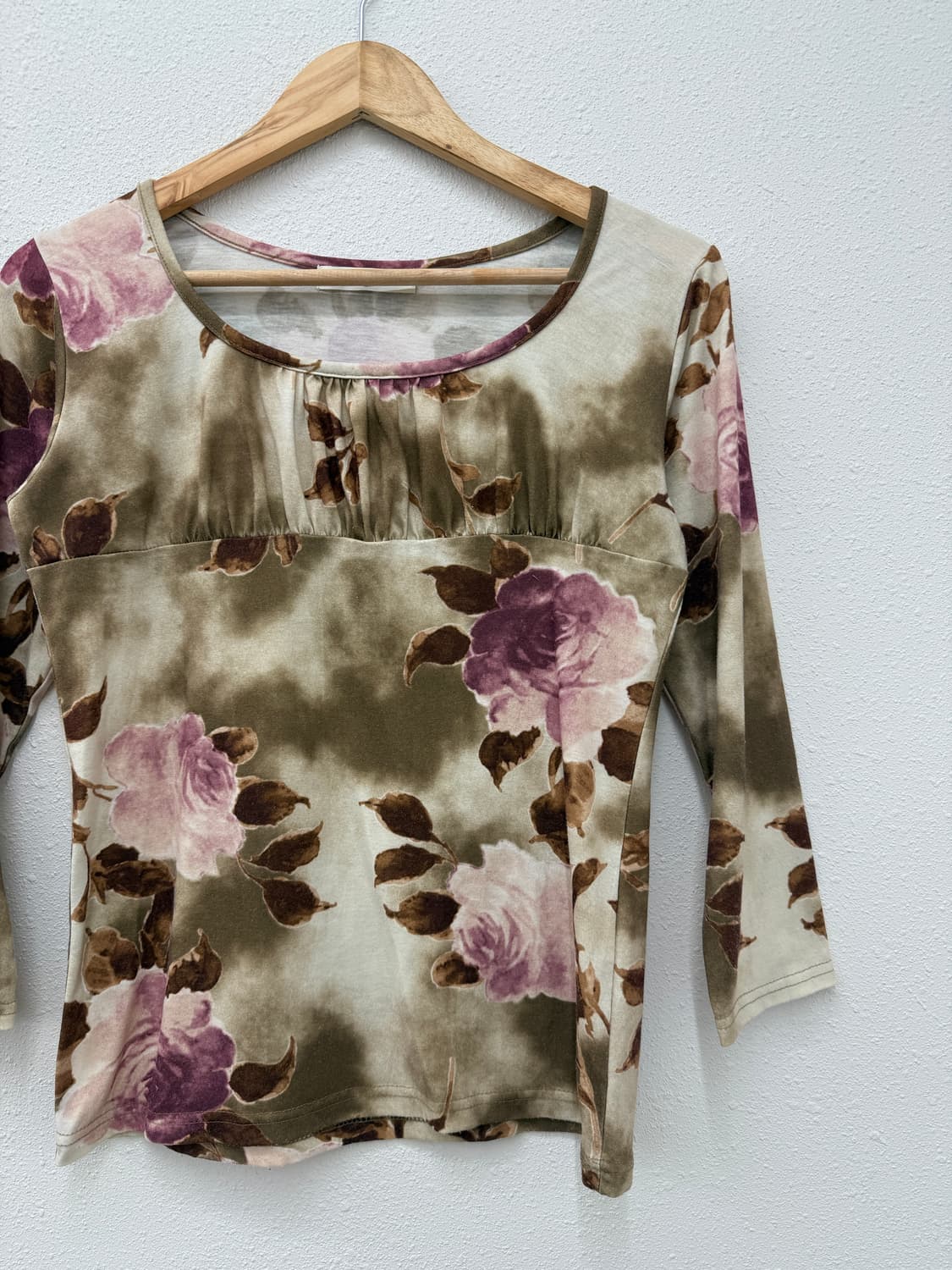 빈티지 CINEMA CLUB 로즈 브라운 셔링 블라우스 상품이미지2