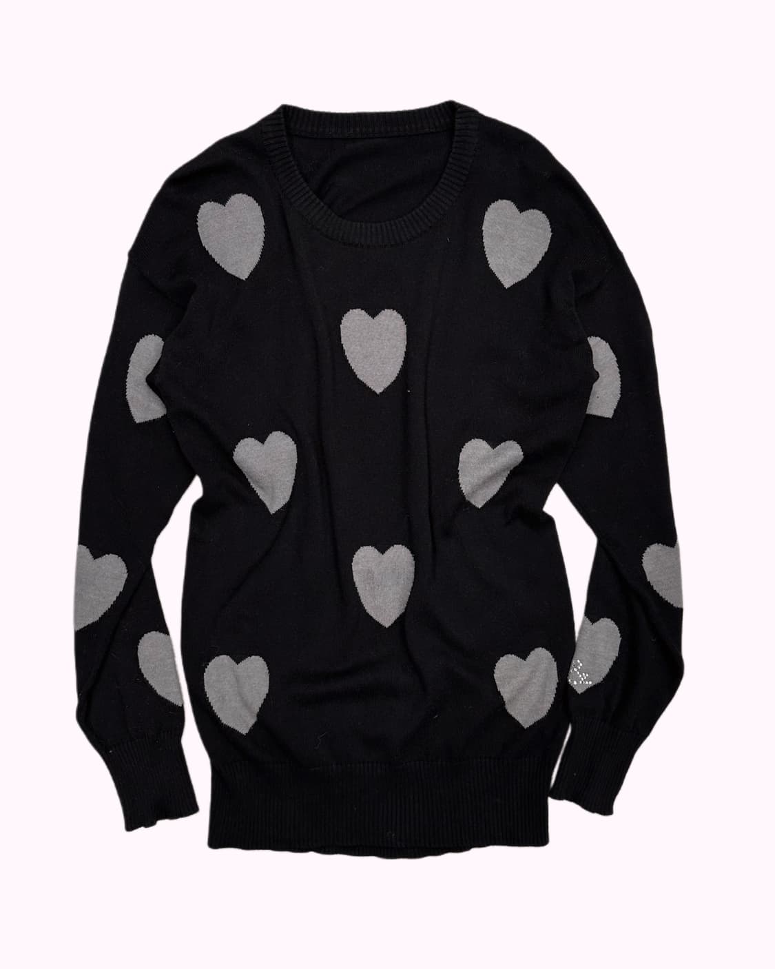 MASAMI SATOMI grey heart pattern knit 상품이미지1