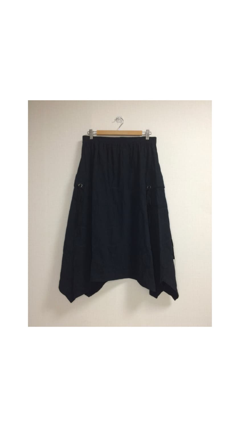 빈티지 블랙 카고 컷 밴딩 스커트 상품이미지1