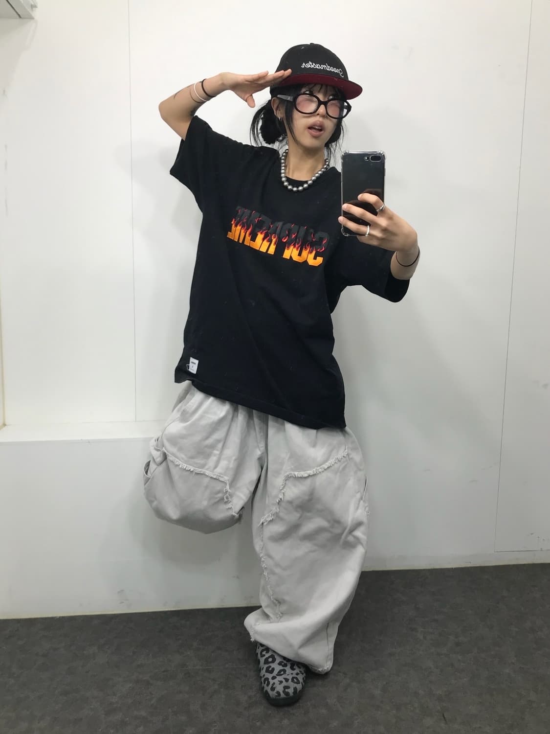 Supreme Flames S/S Top Black - 19FW  상품이미지4